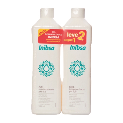 Inibsa Duo Gel Dermatolgico 2 x 1000 ml com Oferta de 2 Embalagem
