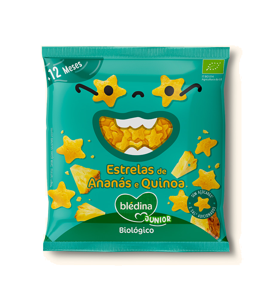 Bldina Snack Biolgico Estrelas Anans e Quinoa 20g 12m+  