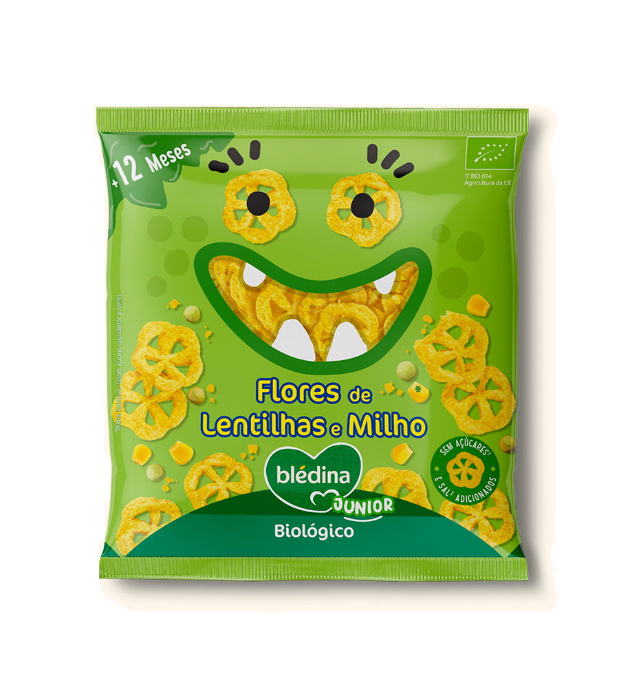 Bldina Snack Biolgico Flores de Lentilhas e Milho 20g 12m+  