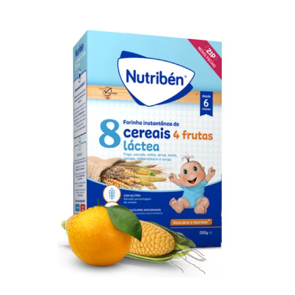 Nutribn Papa 8 Cereais e 4 Frutas Lctea 250g 6m+  