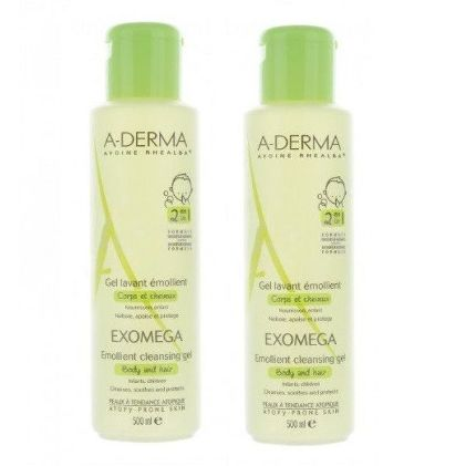 A-Derma Exomega Control Duo Gel para corpo e cabelo 2 x 500 ml com Desconto de 10?
