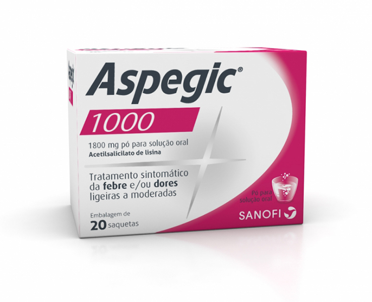 Aspegic 1000, 1800 mg x 20 pó sol oral saq